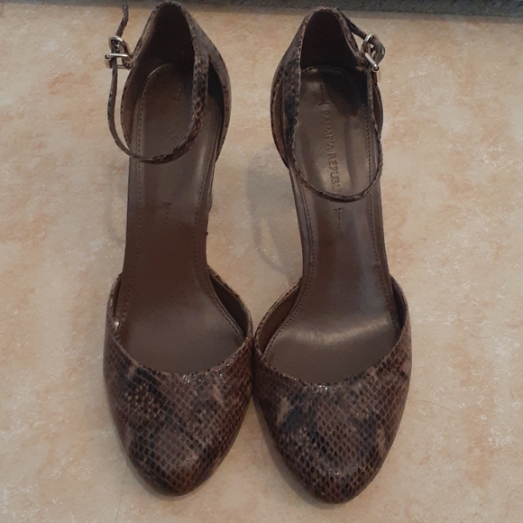 Snakeskin Ankle Strap Heels by Banana Republic - Picture 2 of 9